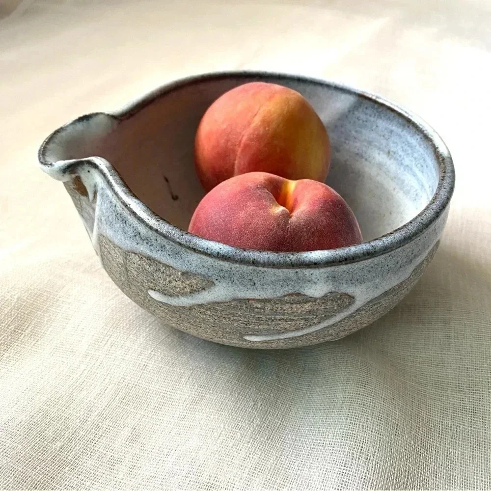 Vintage Glazed Stoneware Mixing Bowl